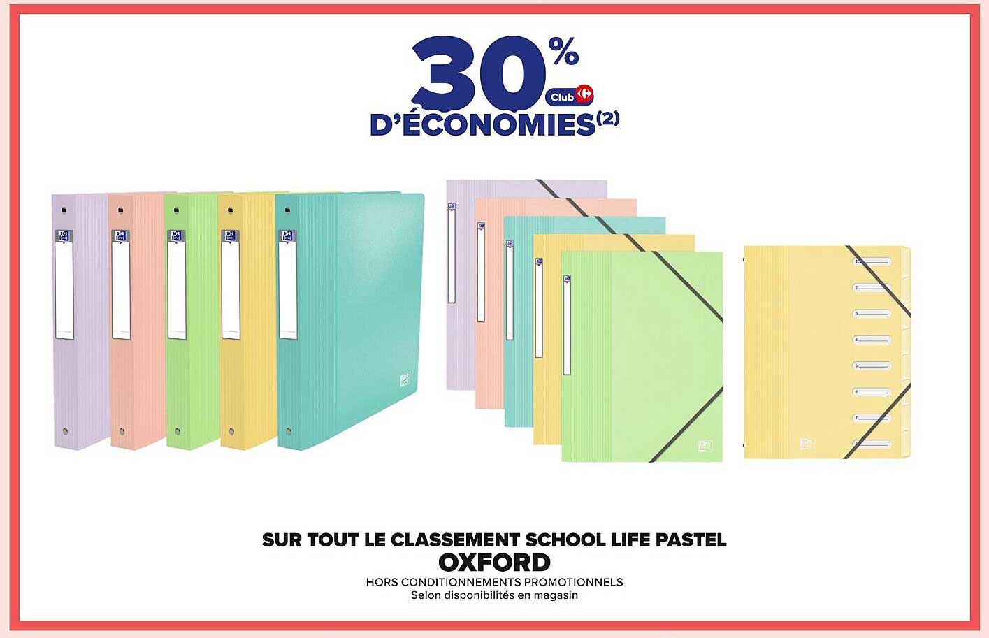 SUR TOUT LE CLASSEMENT SCHOOL LIFE PASTEL OXFORD