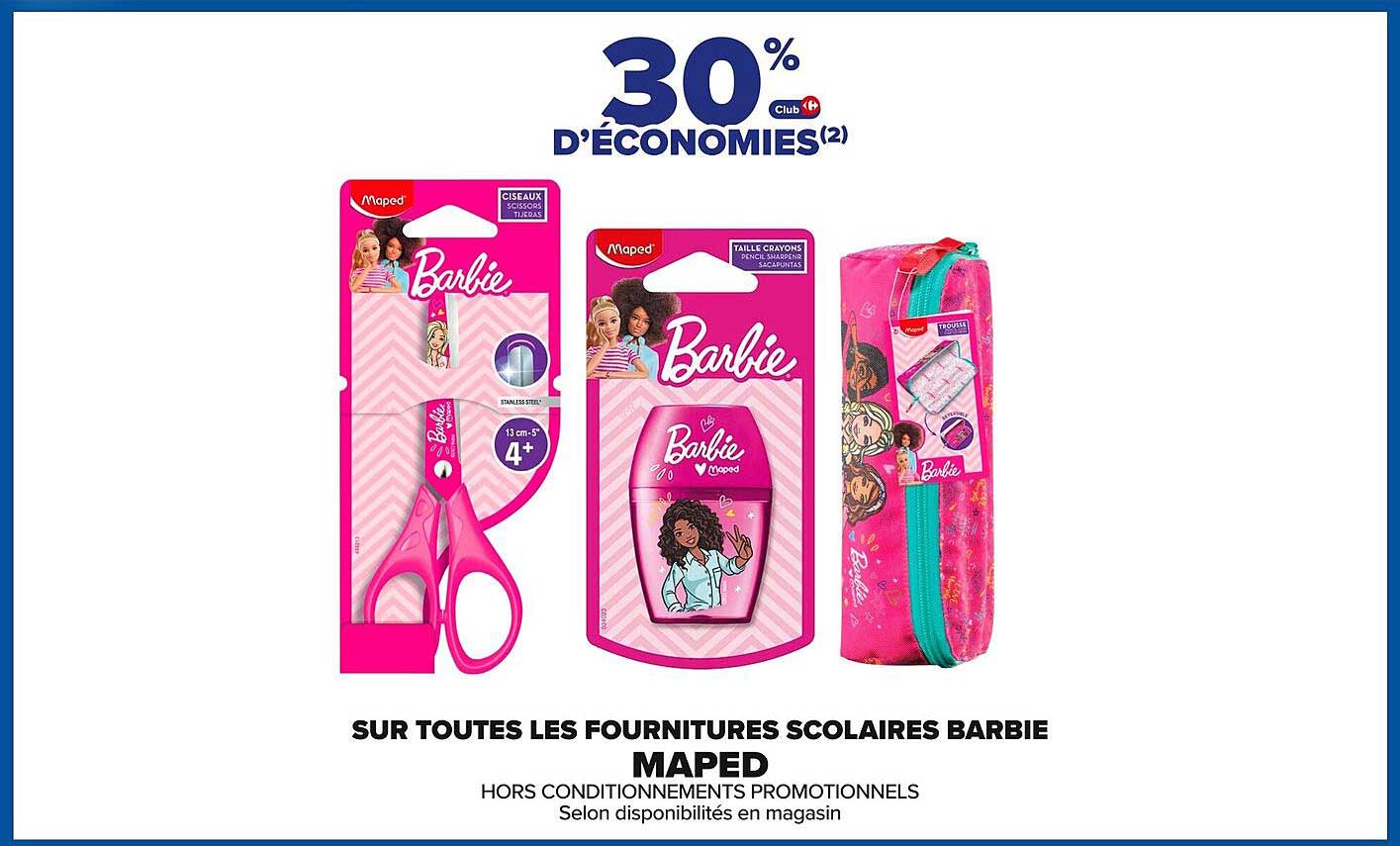 SUR TOUTES LES FOURNITURES SCOLAIRES BARBIE