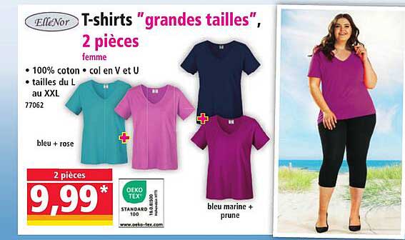 T-shirts "grandes tailles", 2 pièces