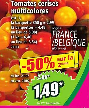 Tomates cerises multicolores