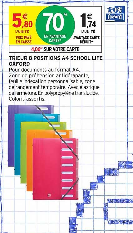 TRIEUR 8 POSITIONS A4 SCHOOL LIFE OXFORD