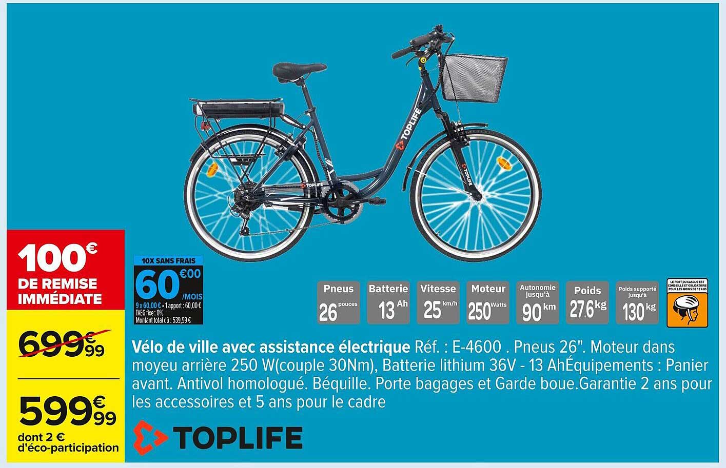 Vélo de ville avec assistance électrique