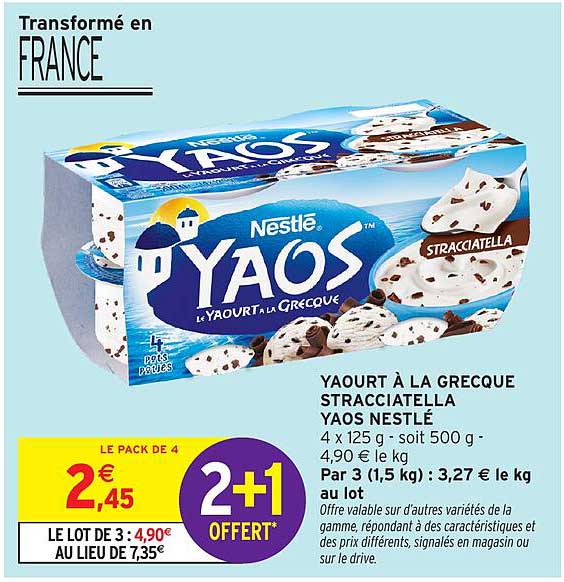 YAOURT À LA GRECQUE STRACCIATELLA YAOS NESTLÉ