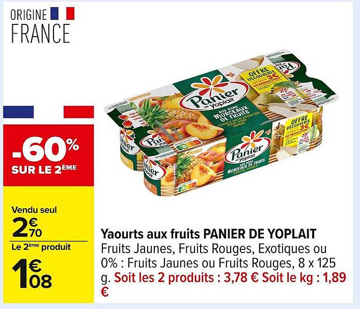Yaourts aux fruits PANIER DE YOPLAIT