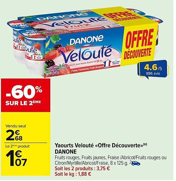 Yaourts Velouté « Offre Découverte » DANONE