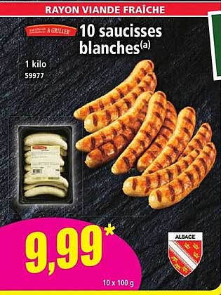 10 saucisses blanches