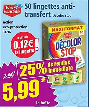 50 lingettes anti-transfert Décolor stop