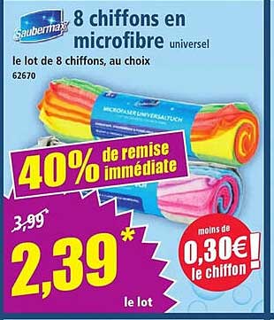 8 chiffons en microfibre universel