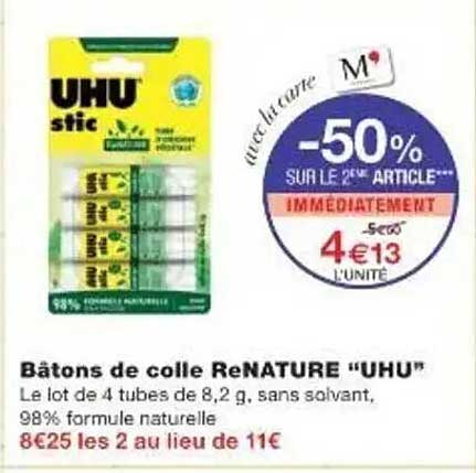 Bâtons de colle ReNATURE "UHU"