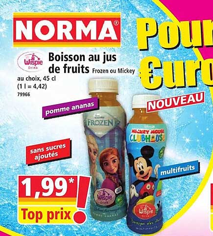 Boisson au jus de fruits Frozen ou Mickey