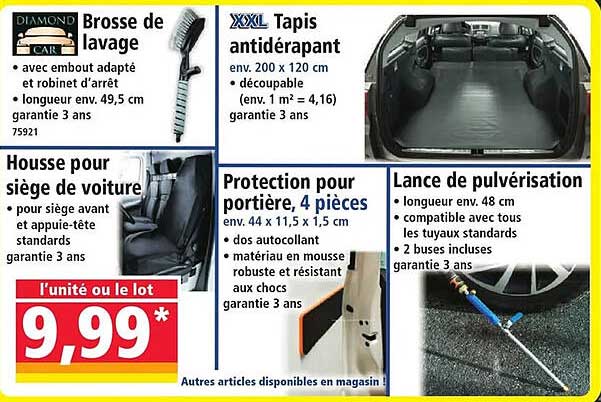 Brosse de lavage, XXL Tapis antidérapant, Housse pour siège de voiture, Protection pour portière, Lance de pulvérisation