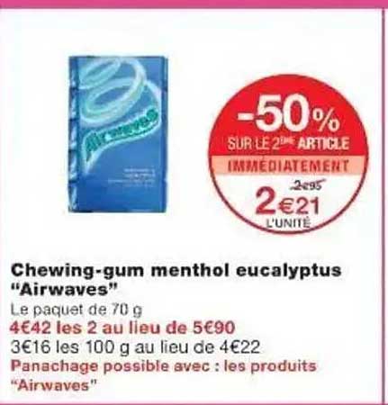 Chewing-gum menthol eucalyptus “Airwaves”