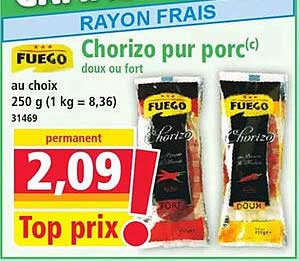 Chorizo pur porc(c) doux ou fort