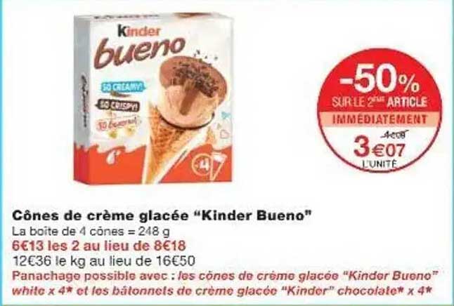 Cônes de crème glacée “Kinder Bueno”