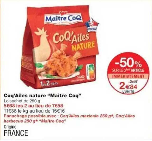 Coq'Ailes nature "Maître Coq"
