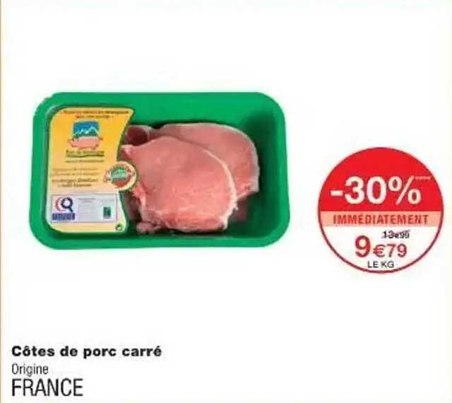Côtes de porc carré