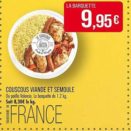 COUSCOUS VIANDE ET SEMOULE