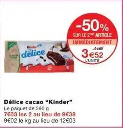 Délice cacao "Kinder"