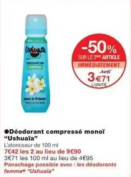 Déodorant compressé monoï "Ushuaïa"