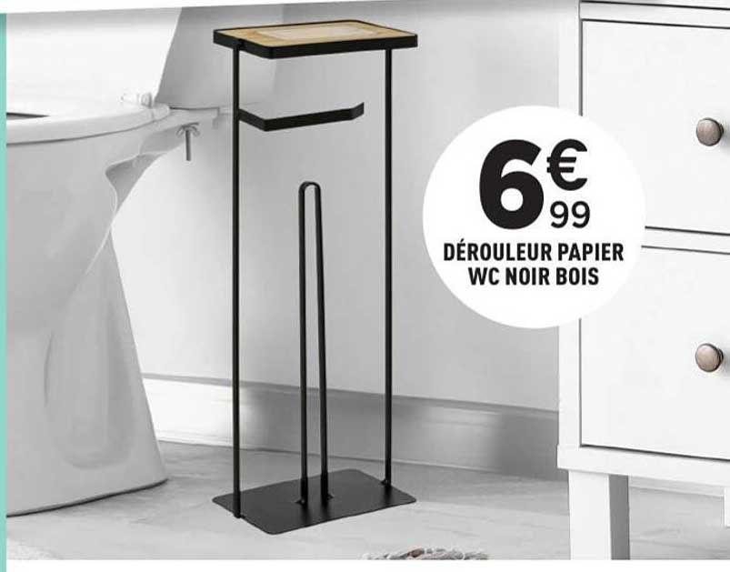 DÉROULEUR PAPIER WC NOIR BOIS