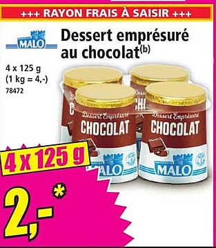 Dessert emprésuré au chocolat