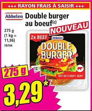 Double burger au boeuf(c)