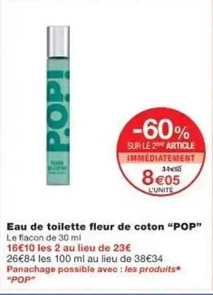 Eau de toilette fleur de coton "POP"