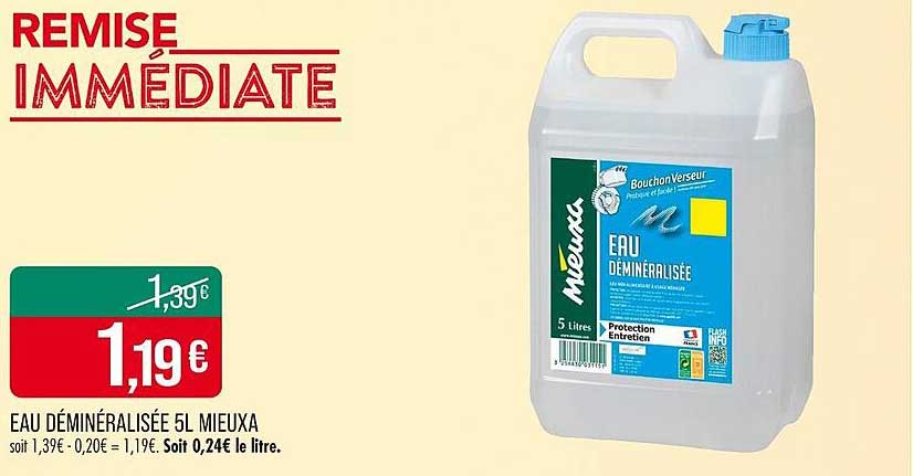 Eau Déminéralisée 5L Mieuxa