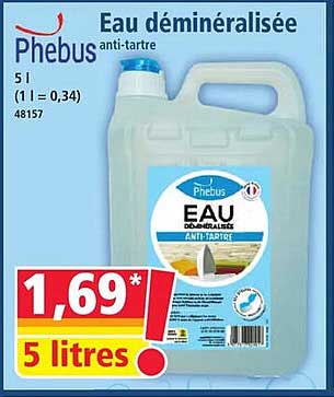 Eau déminéralisée anti-tarte