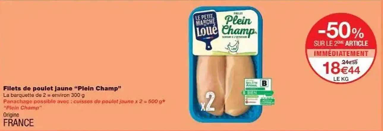 Filets de poulet jaune “Plein Champ”