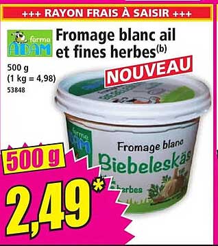 Fromage blanc ail et fines herbes