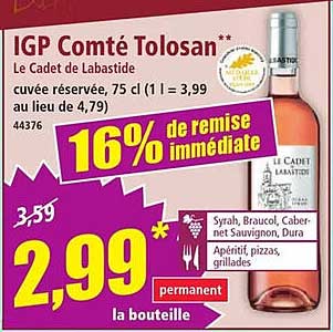 IGP Comté Tolosan - Le Cadet de Labastide