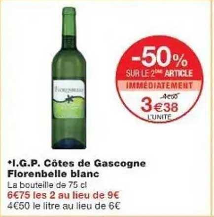 I.G.P. Côtes de Gascogne Florenbelle blanc