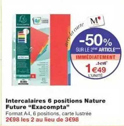 Intercalaires 6 positions Nature Future "Exacompta"