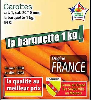 la barquette 1 kg!