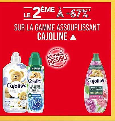 LE 2ÈME À -67% SUR LA GAMME ASSOUPLISSANT CAJOLINE