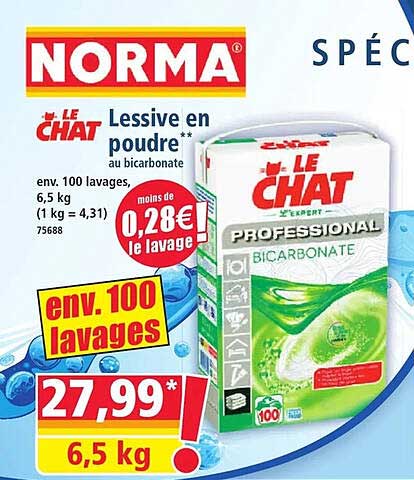 Lessive en poudre au bicarbonate Le Chat
