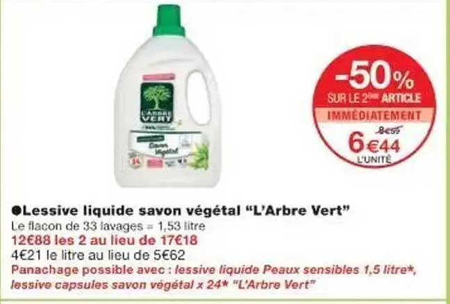 Lessive liquide savon végétal “L’Arbre Vert”