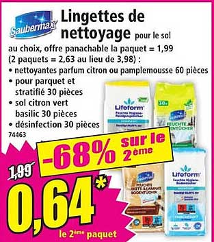 Lingettes de nettoyage pour le sol