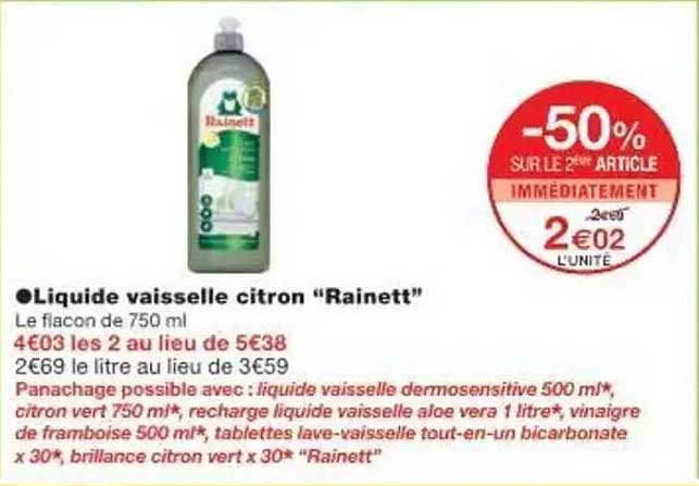 Liquide vaisselle citron “Rainett”