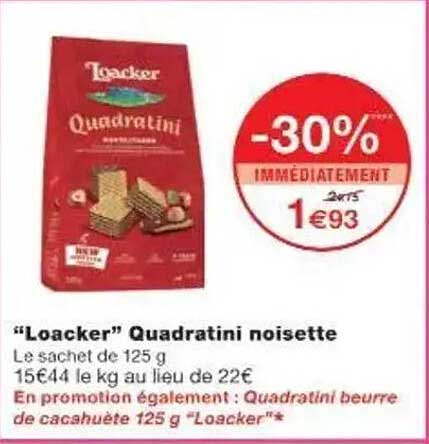 "Loacker" Quadratini noisette