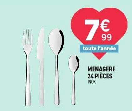 MENAGERE 24 PIÈCES INOX