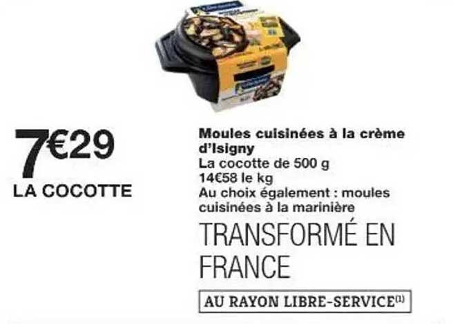 Moules cuites à la crème d’Isigny