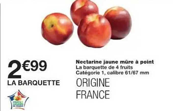 Nectarine jaune mure à point