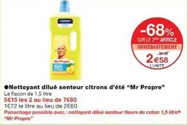 Nettoyant dilué senteur citrons d’été “Mr Propre”