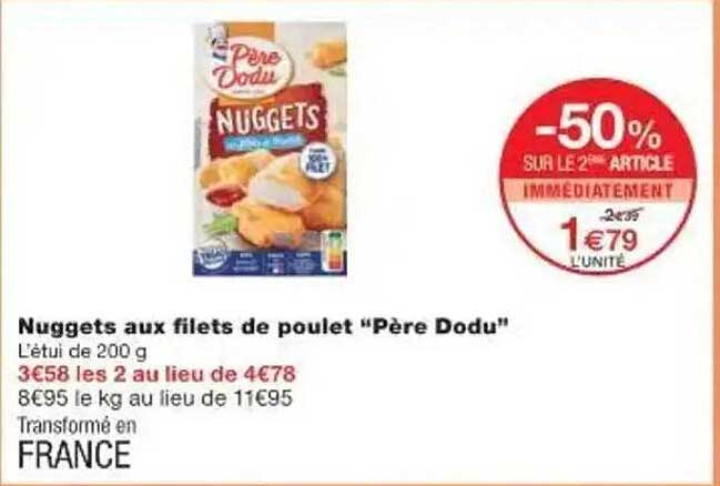 Nuggets aux filets de poulet "Père Dodu"