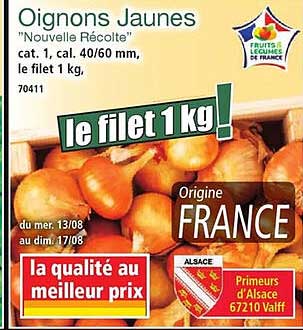 Oignons Jaunes "Nouvelle Récolte"