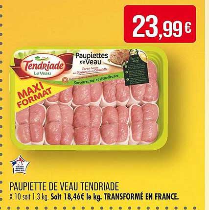 PAUPIETTE DE VEAU TENDRIADES