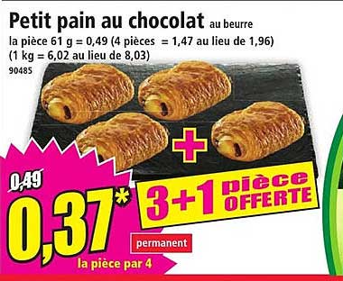 Petit pain au chocolat au beurre