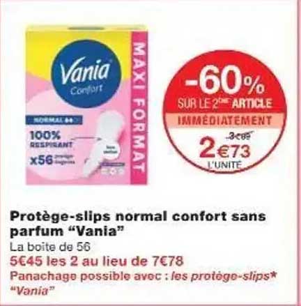 Protège-slips normal confort sans parfum “Vania”
